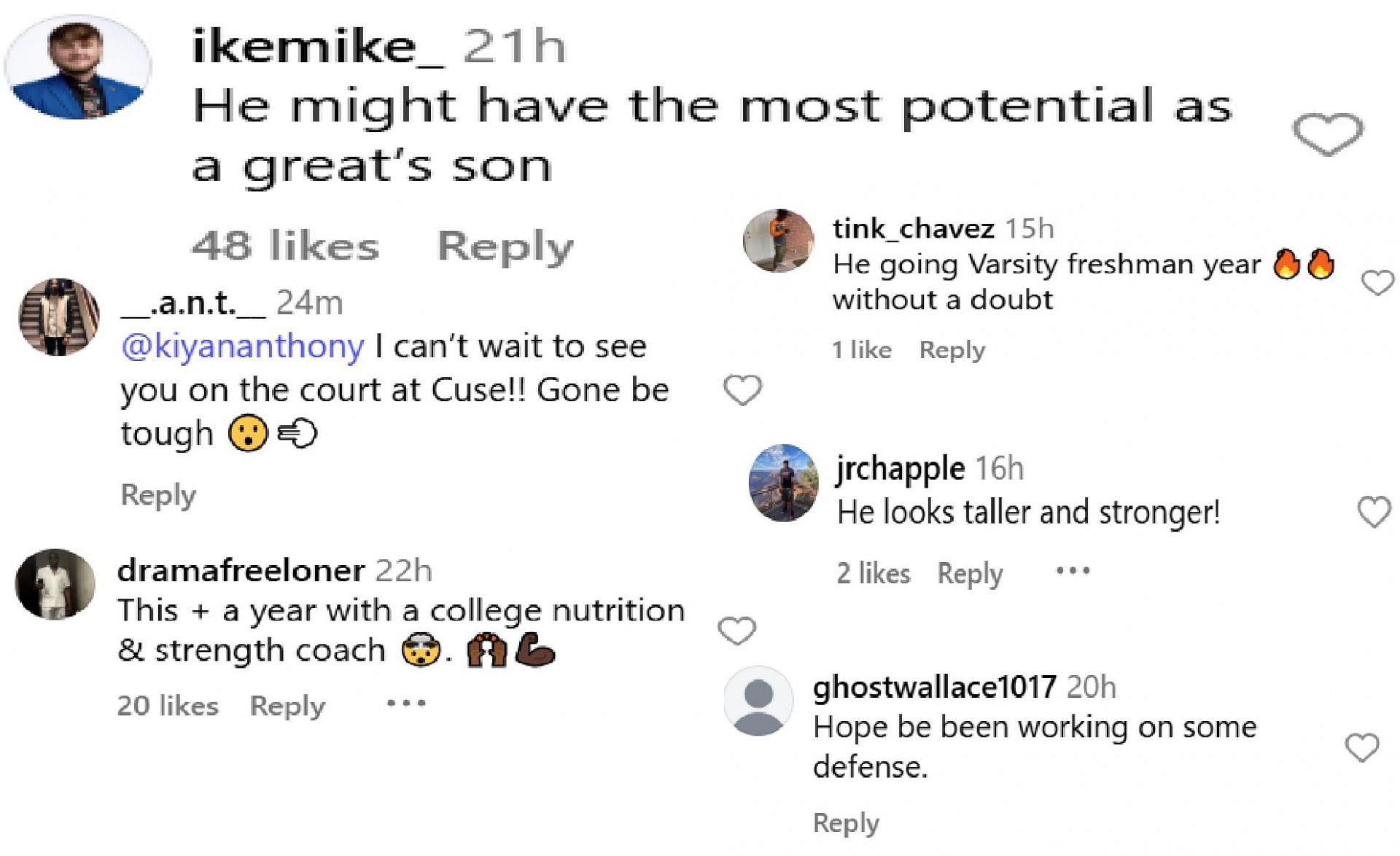 Hoops fans react to Kiyan Anthony training with Chris Brickley (source: IG/ sportscenternext)